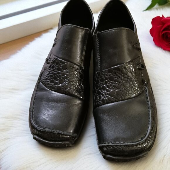 RIEKER Women’s Black Leather Flats “Celia” EU 40  US 9.5–10  Anti-Stress Comfort - Picture 2 of 15